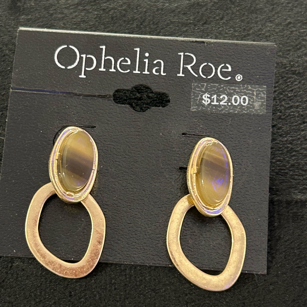 New Gold Tone And Tiger Eye Stone Classy And Sassy Super Cute Post Style 9$